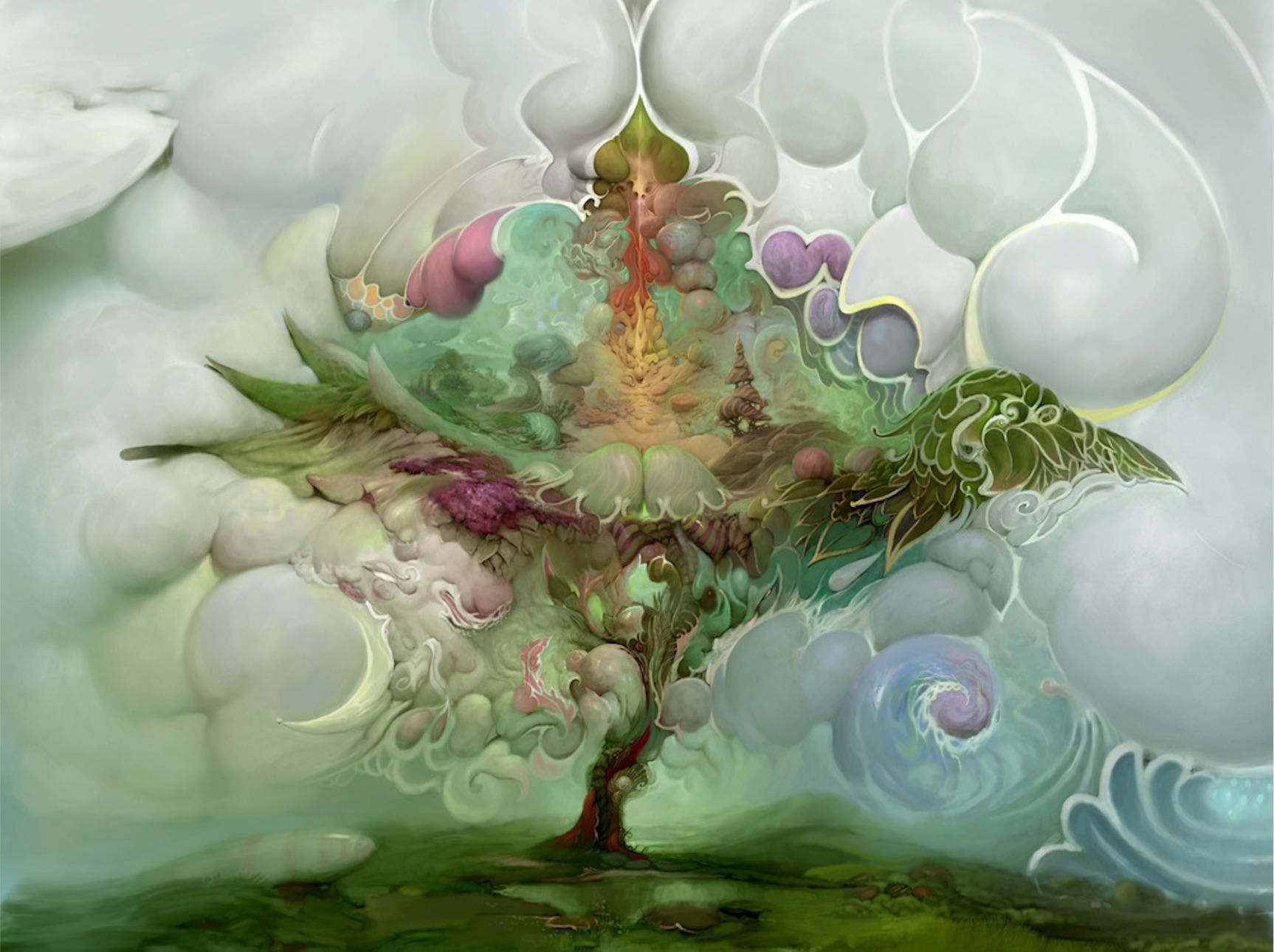 Burton Gray Landscape Print - Tree of Life