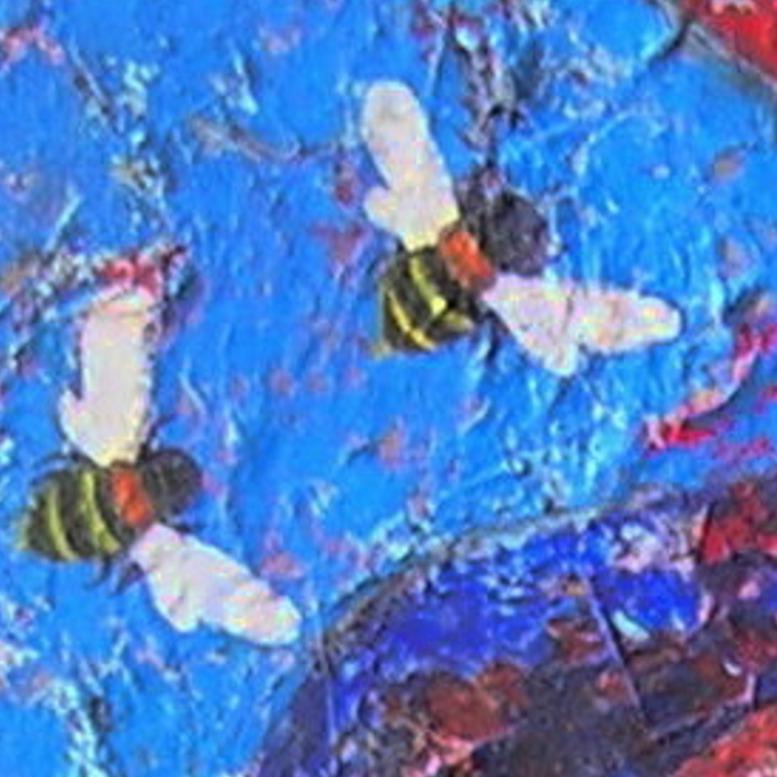 'Love Triangle' by Mwamba Mulangala is a beautiful abstract portrait of a woman. The conceptual approach in the artist's practice combined with vibrant colors creates an authentic contemporary African art piece that will bring life and dynamism to