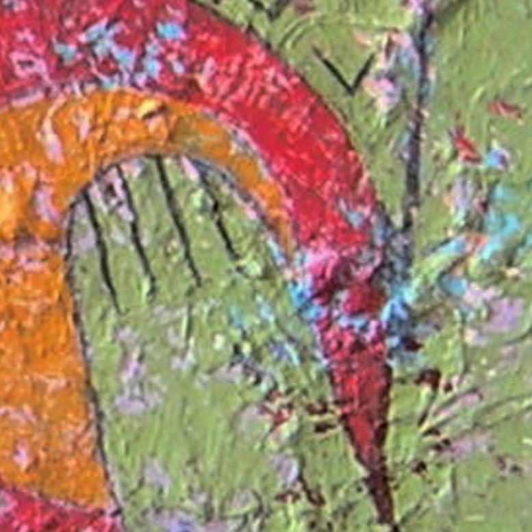 Love Triangle, Mwamba Mulangala, Colorful Abstract, Female Portrait, African Art For Sale 1