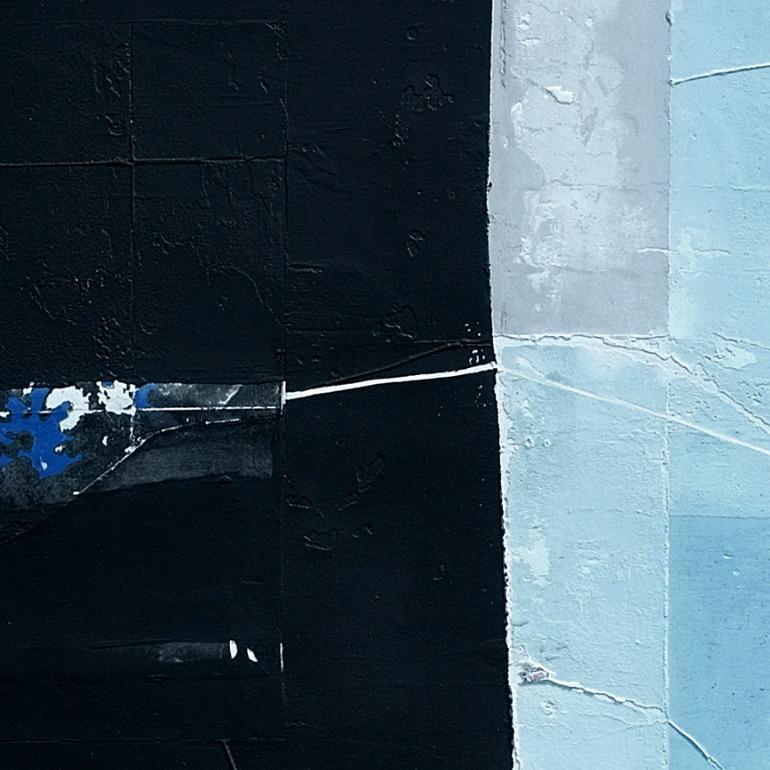 Black and Blue Residue, Antoine Puisais, Blue Mixed-media, Vibrant Abstraction 1