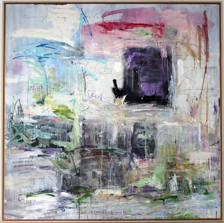 'Cassiber' abstract mixed-media on wood by Stefan Heyer  Mixed-media: oil, photo-transfer, oil stick, crayon, pencil on wood    Mixed-media technique used in this artwork adds a layer of texture and makes the artwork stand out, be a bold statement in