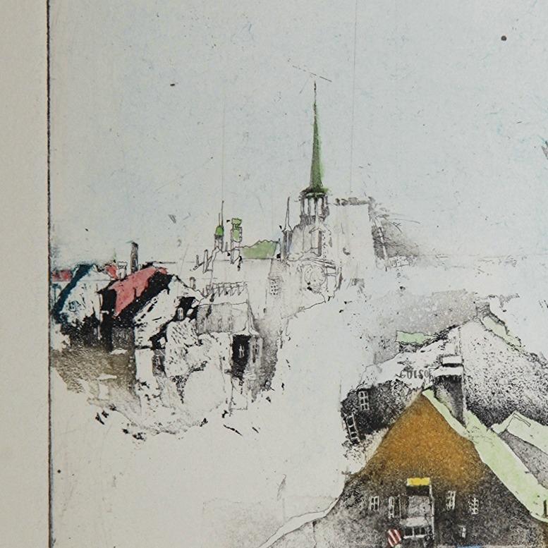 Fribourg, Alexander Befelein, Contemporary Limited Edition Print, Etching Yellow For Sale 2