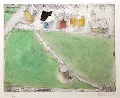 Luzern, Alexander Befelein, Modern Limited Edition Print, Etching, Green