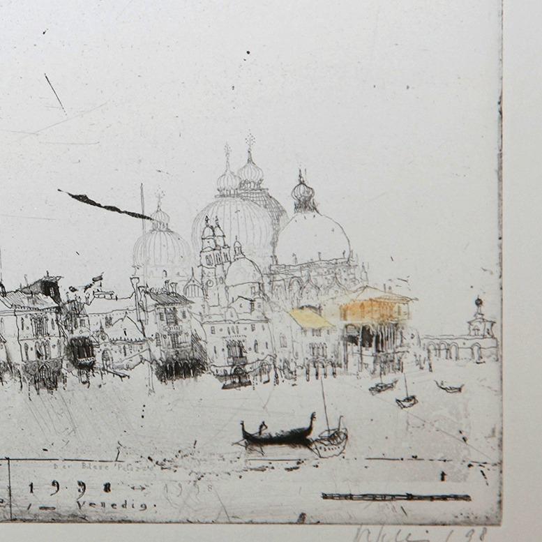 Venezia, Alexander Befelein, Contemporary Limited Edition Print, Etching, Yellow For Sale 2