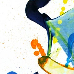 Cross-section of the moment 15, Contemporary Blue Abstract Oil Painting Canvas