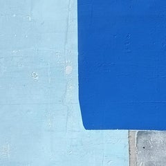 Blue Square, Contemporary Art Abstract Mixed media Blue Minimalist Canvas