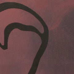 Laura, Contemporary Abstract Painting Canvas Woman Portrait Red Black Graphic