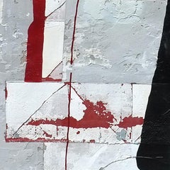 Redshelter, Antoine Puisais, Mixed-media, Abstract Geometric Collage, Graphic