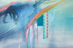 Mountains from Scratch II, Rebecca Stern, Abstract Mixed-media, Blue Collage
