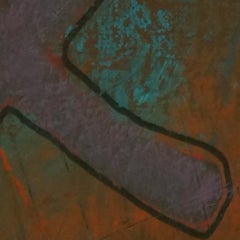 Genetics, Contemporary Abstract Art Expressionist Painting Canvas Green Orange