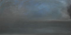 Depth of Sadness, Modern Abstract Art Minimalist Painting Landscape Grey Grey
