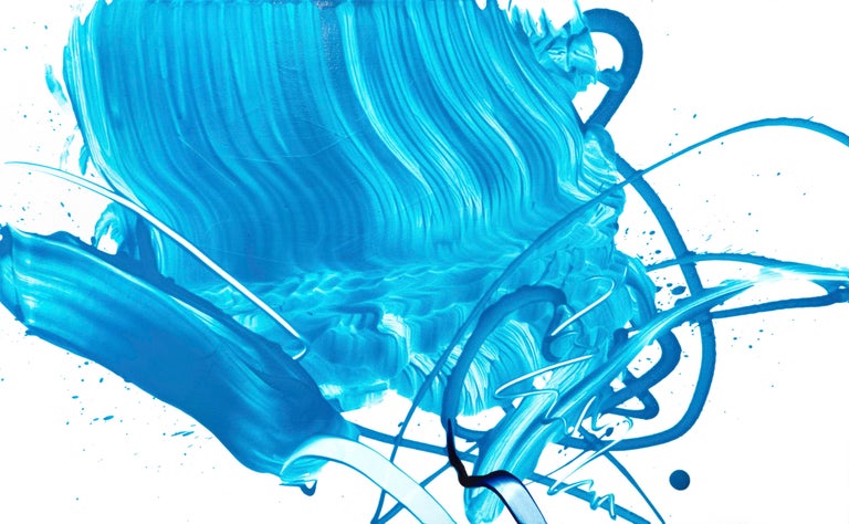 Beginning Of The Stop 11 S Choi Abstract Expressionism Blue Oil Painting