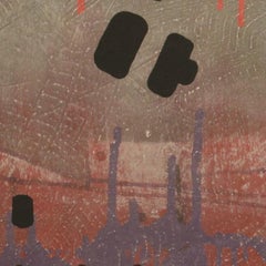 Levels of a Soul, Contemporary Abstract Geometric Art Painting Pattern Red Black