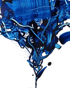 seungyoon choi Beginning of the stop 14, Contemporary Abstract Oil Painting Expressionist Blue
