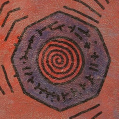 Arcadia, Contemporary Expressionist Art Portrait Painting Women Orange Red Blue