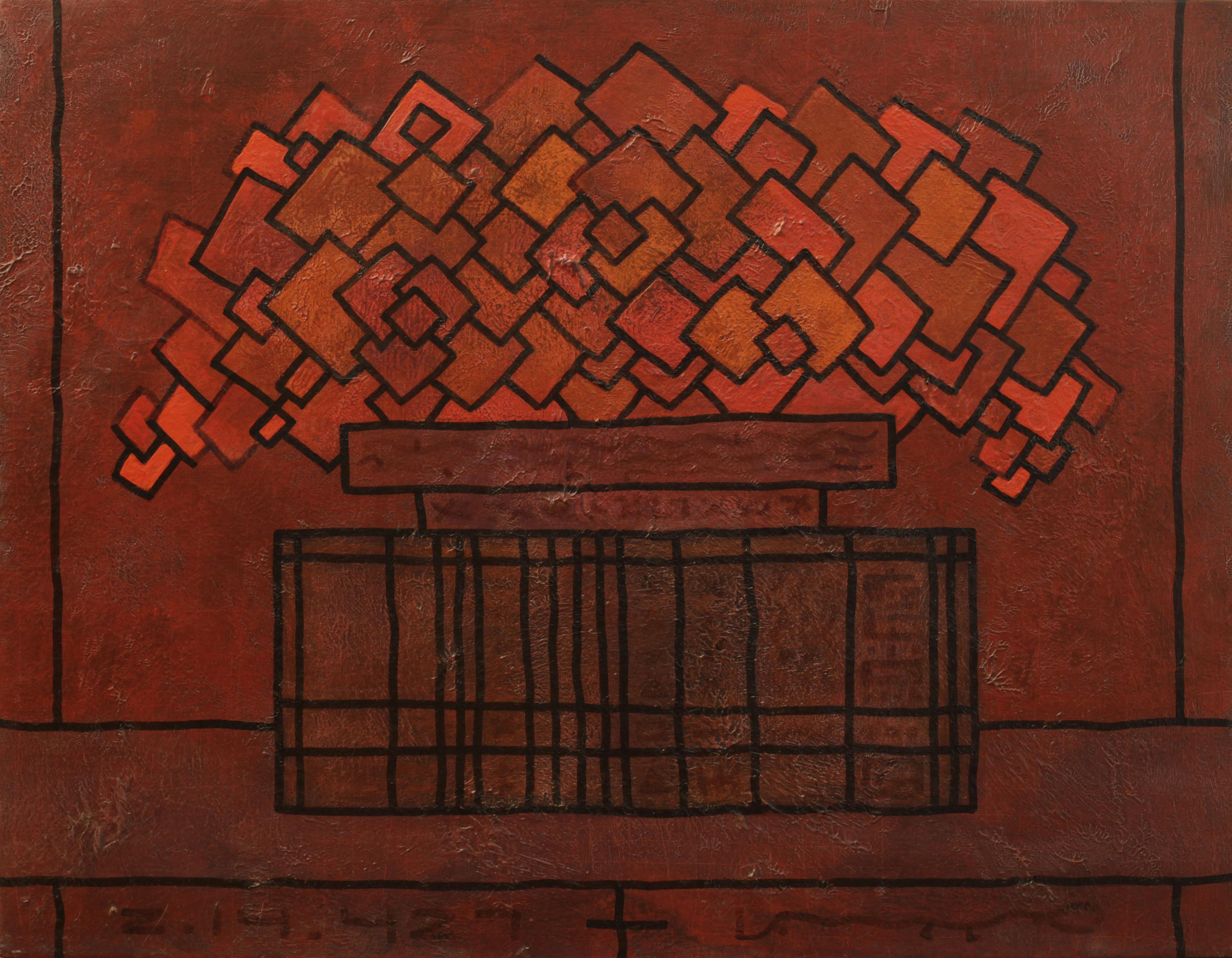 Yuriy Zakordonets Still-Life Painting - Smell of a Sandalwood, Modern Abstract Painting Canvas Brown Still Life Flowers