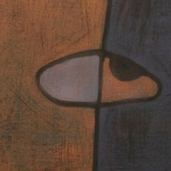 Point of View, Modern Abstract Art Portrait Canvas Orange Blue Face Geometric