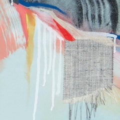 Hesitancy Does No Good, Abstract Art Mixed media Painting Blue Expressionist