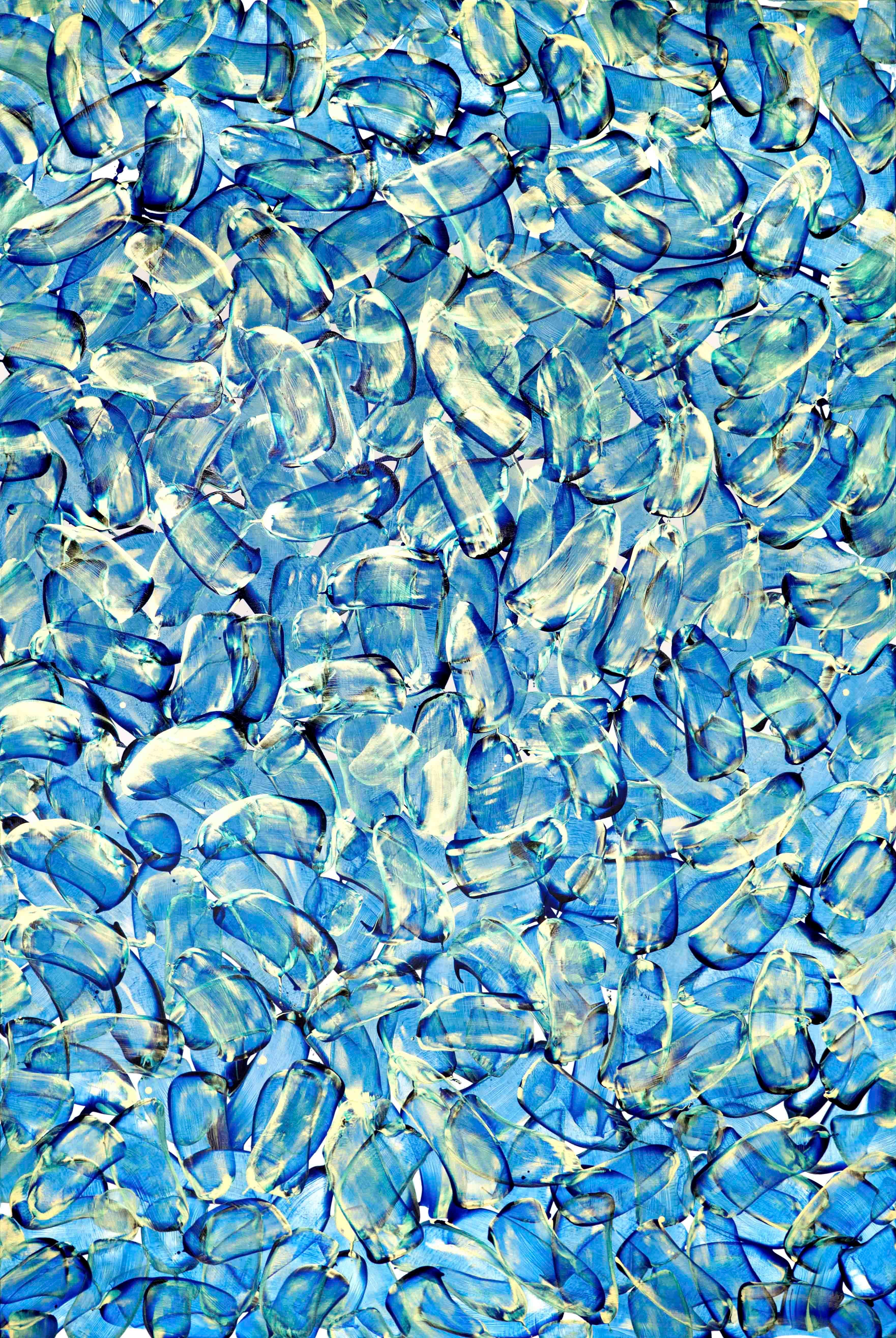 Seungyoon Choi Interior Painting - Cross-section of the luxury 1, Abstract Expressionist Oil Painting Canvas Blue