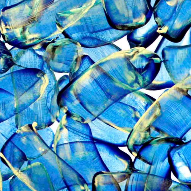 Cross-section of the luxury 1, Abstract Expressionist Oil Painting Canvas Blue For Sale 2