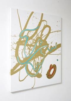 Cross-section of the Luxury 16, Contemporary Abstract Oil Painting Gold Green