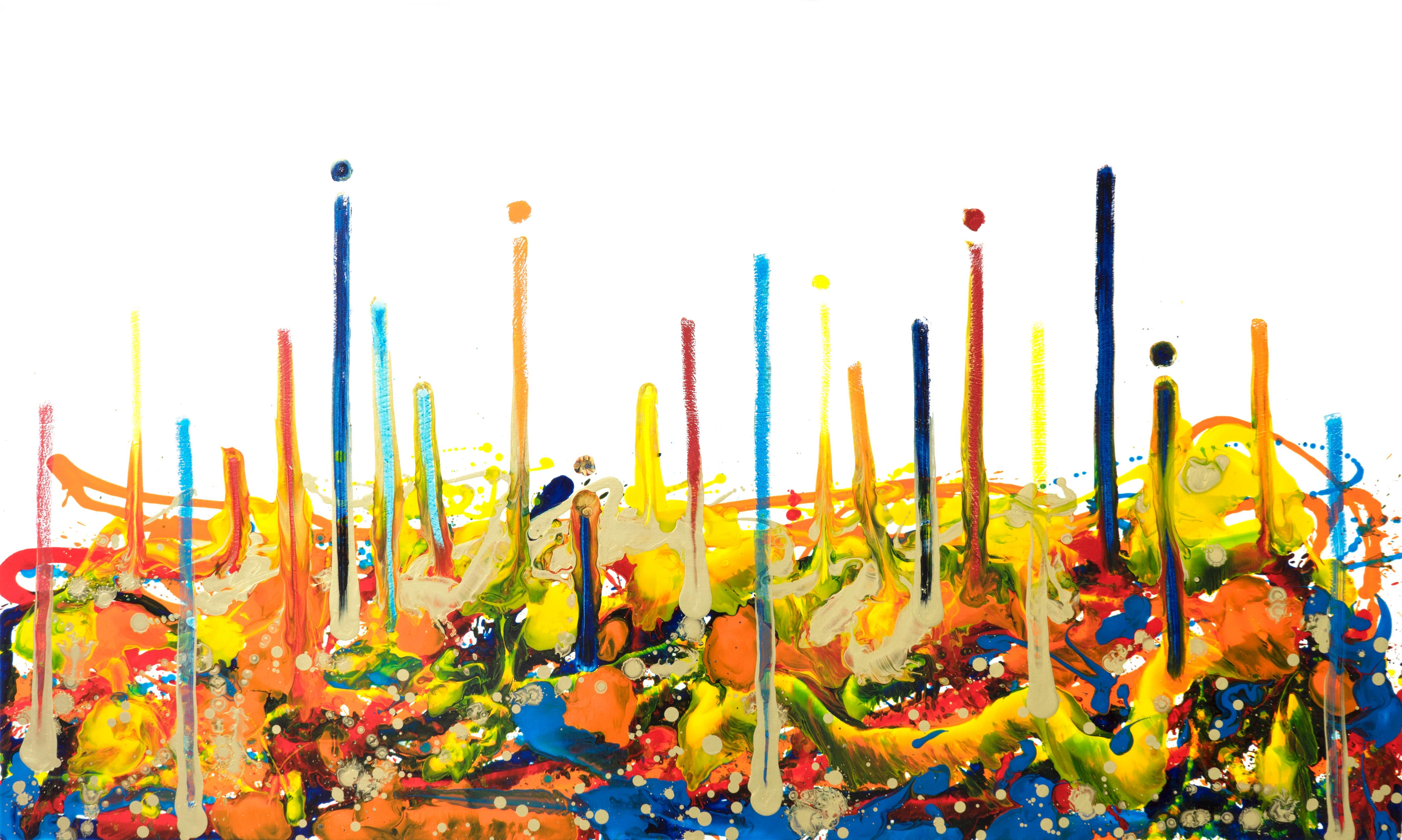 Seungyoon Choi Landscape Painting - Cross-section of the moment 1, Contemporary Abstract Oil Painting Canvas Yellow