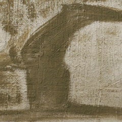 Bridge, Contemporary Abstract Art Acrylic Painting Brown Minimalist Architecture