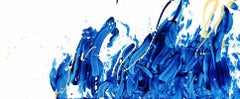 Cross-section of the luxury 17, Blue Gold Contemporary Abstract Art Oil Painting