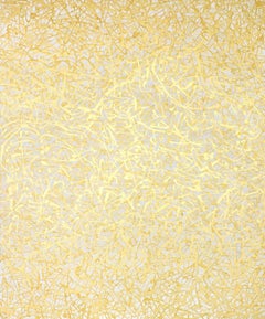 Cross-section of the luxury 18, Contemporary Gestural Abstract Oil Painting Gold
