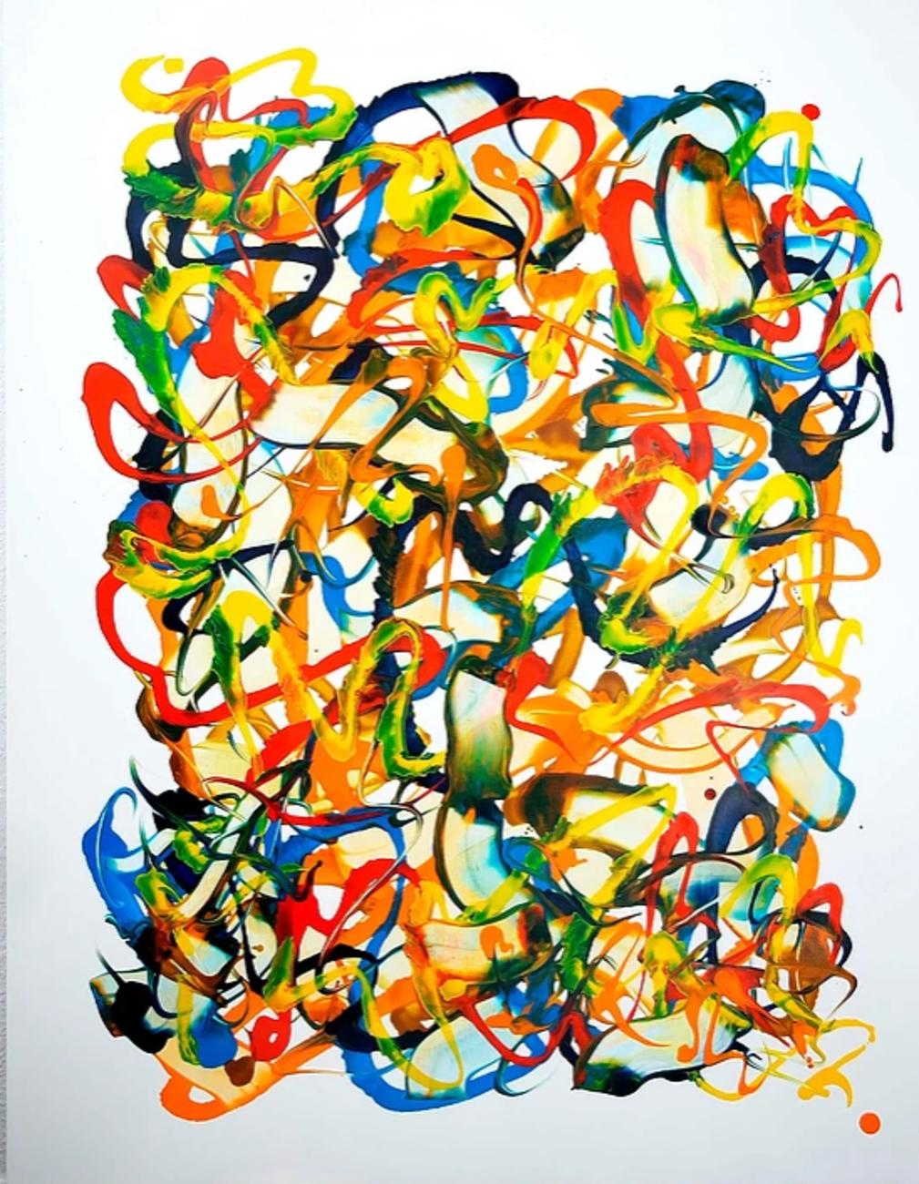 Seungyoon Choi Abstract Painting - Beginning of the stop 111, Abstract Art Expressionist Yellow Oil Painting Canvas