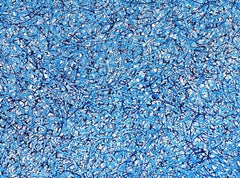 Beginning of the stop 16, Blue Abstract Expressionist Art Oil Painting Canvas
