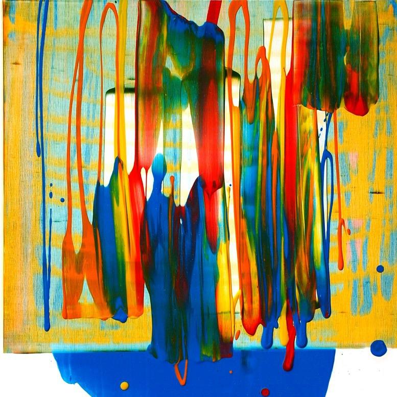Beginning of the stop 8, S. Choi, Asian Oil Abstract Expressionist, Bold Pattern - Painting by Seungyoon Choi