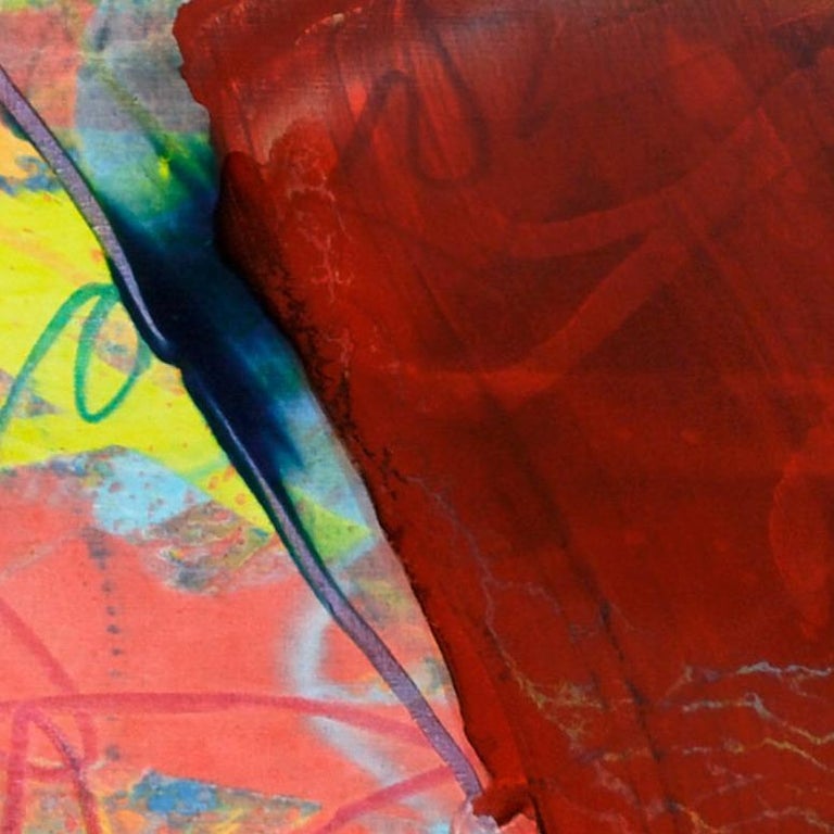 Cross Section Of The Moment 2 By S Choi Abstract Red Oil Painting Asian Art