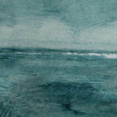 Nordic Light, Contemporary Minimalist Abstract Art Oil Painting Blue Landscape