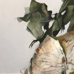 Homage to Francesca Woodman, Contemporary Abstract Oil Painting Sill Life Pink