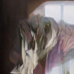 Insomnia, Contemporary Abstract Art Oil Acrylic Painting Pink Brown Vertical