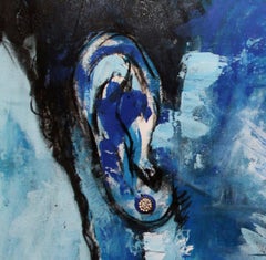 Different, Mwamba Chikwemba, Blue Female Portrait, Black Woman, African Art
