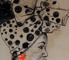 Women's Identity II, Mwamba Chikwemba, Female Portrait, Black Art, Green Accent