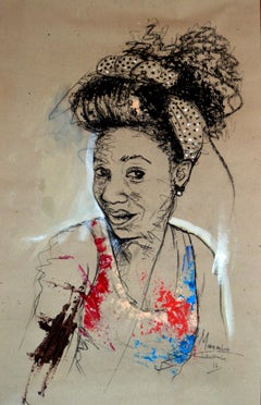 Women's Identity III, Mwamba Chikwemba, Female Portrait Drawing, African Art