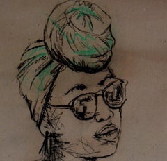 Women's Identity IX, Mwamba Chikwemba, Charcoal Drawing, Feminism, Portrait