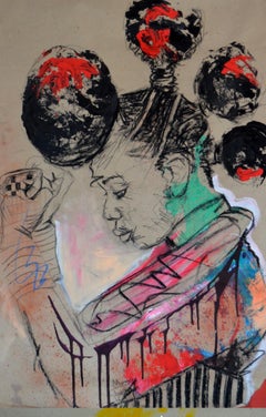 Women's Identity VI, Mwamba Chikwemba, Feminism, African Art, Drawing on Paper