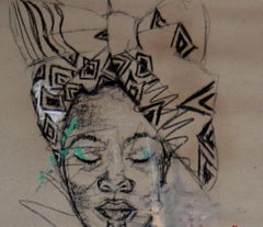 Women's Identity X, Mwamba Chikwemba, Female Portrait, Meditative, African Art