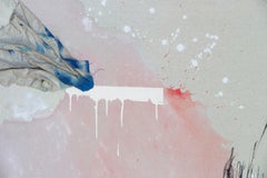 It's a Loud Kind of Quiet, Minimalist Art Abstract Mixed Media Painting Pink