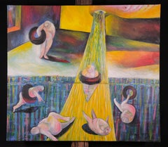 Sadness, Szilard Szilagyi, Abstract Portrait, Oil Painting, Surrealist