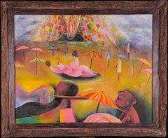 Post-season with Eruption, Szilard Szilagyi, Abstract Oil Painting, Surrealist