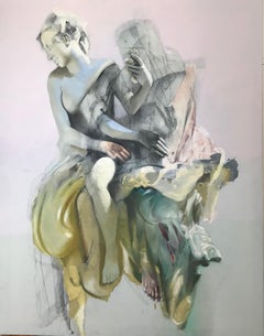 La Invités, Contemporary Abstract Oil Painting Canvas Sculpture Pink Fine Art