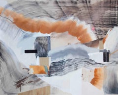 Holding Pattern II, Abstract Expressionist Mixed Media Painting Collage Canvas