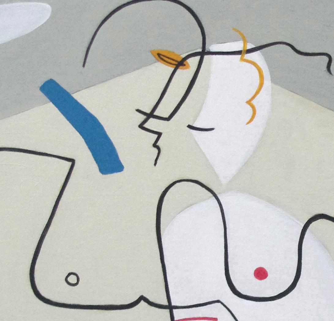 Tenderness, Bernard Simunovic, Minimalist Abstract Painting, Figurative, Yellow 2