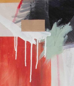 Seemingly Simple II, Contemporary Abstract Art Mixed Media Painting Canvas Red