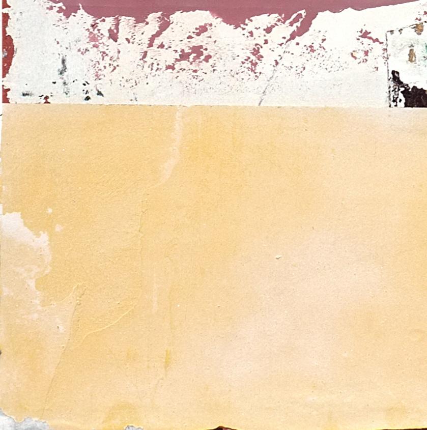 Asmara, Contemporary Abstract Art Mixed Media Yellow Small Collage Canvas Green - Painting by Antoine Puisais